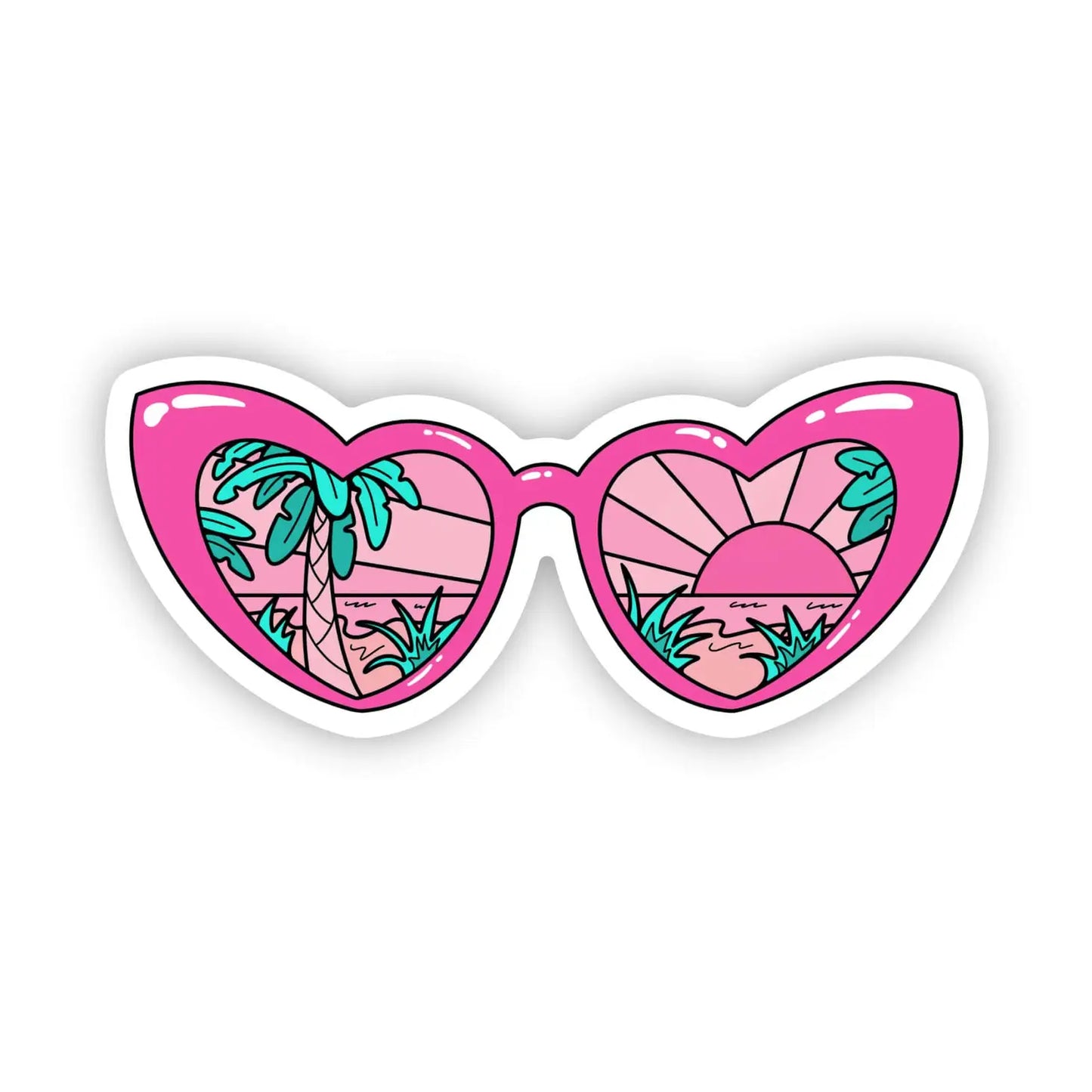 Pink Sunset Glasses Sticker