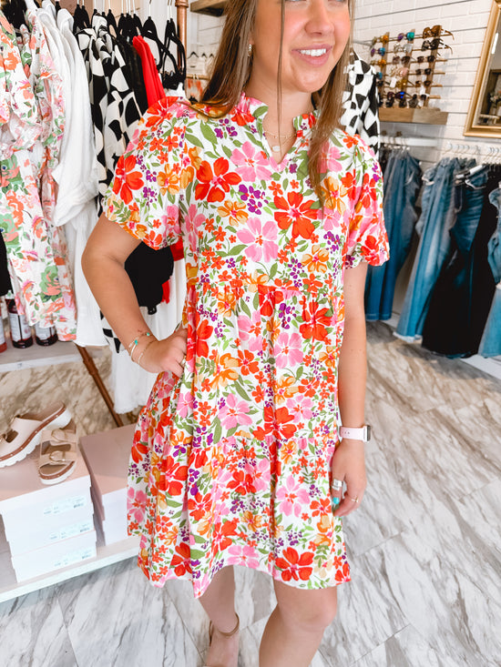 Bring on Floral Colorful Print Dress