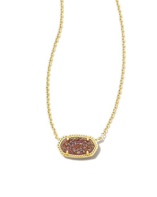 Elisa Pendant Necklace in Gold Spice Drusy
