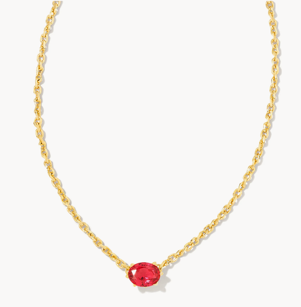 Cailin Pendant Necklace in Red Crystal | January