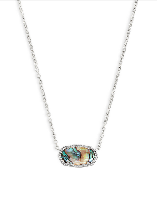 Elisa Pendant Necklace in Silver Abalone