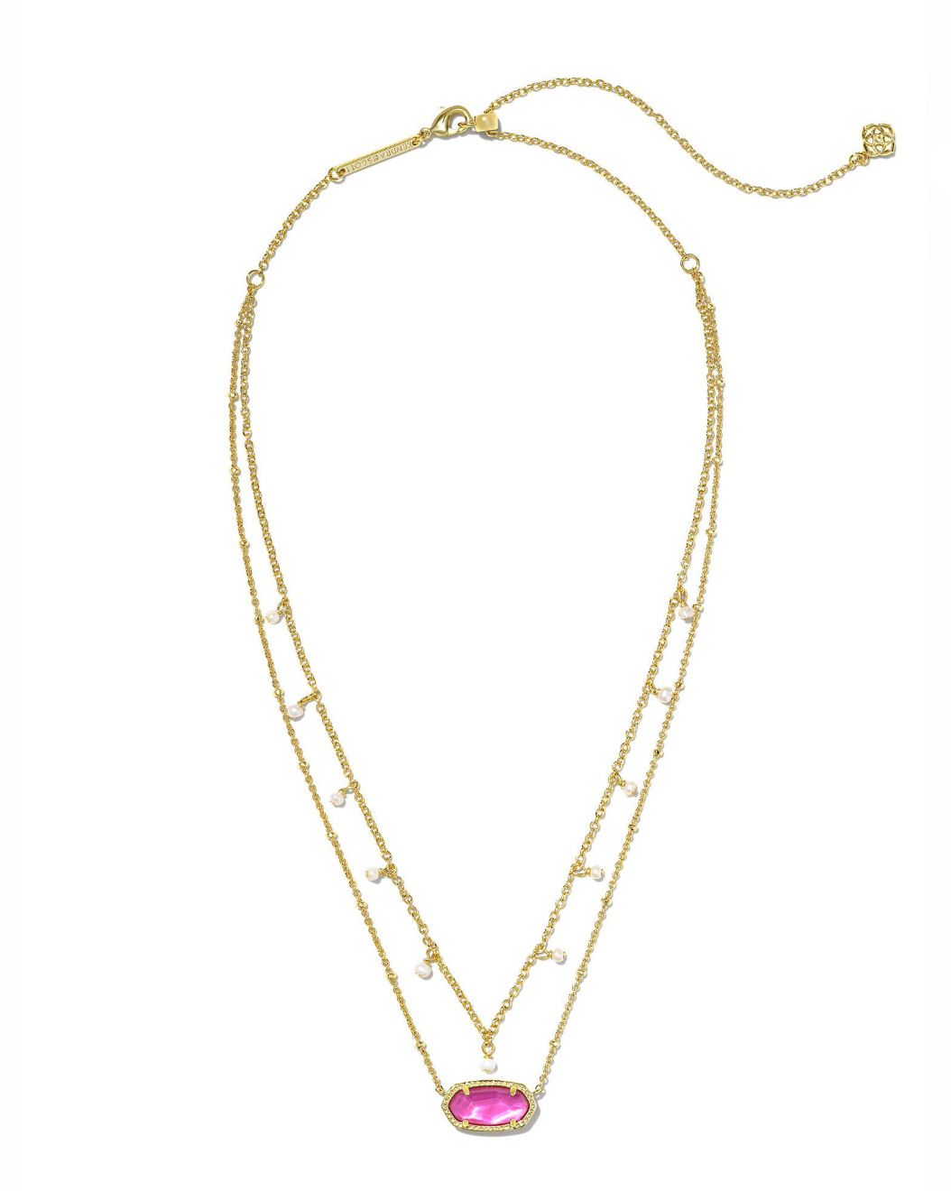 Elisa Pearl Multi-Strand Necklace in Gold Azalea Illusion