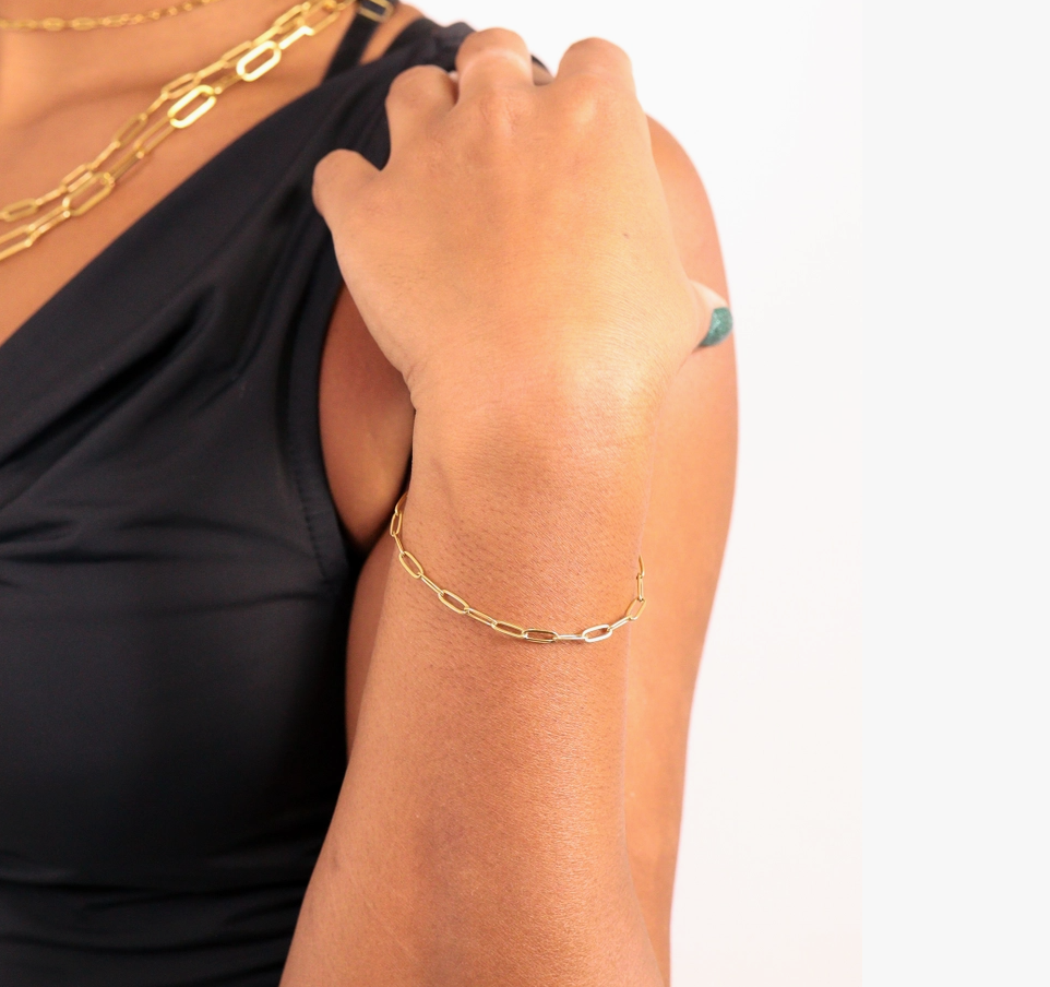 Paperclip Gold Chain Bracelet | 2.5 MM – Daisy Village