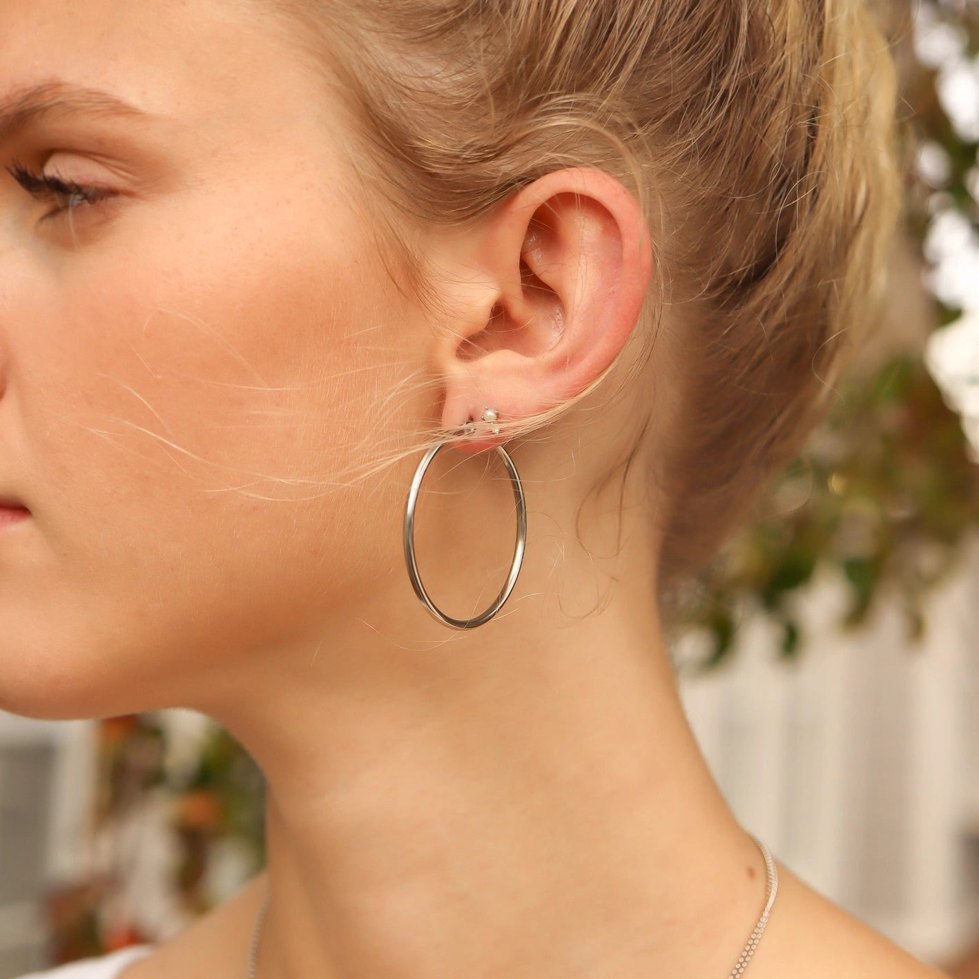 Statement 30MM Tube Gold Hoop Earrings – Daisy Village