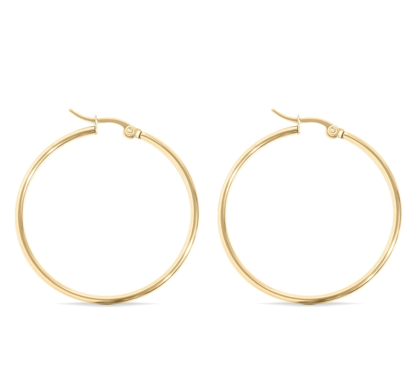 Statement 30MM Tube Gold Hoop Earrings – Daisy Village