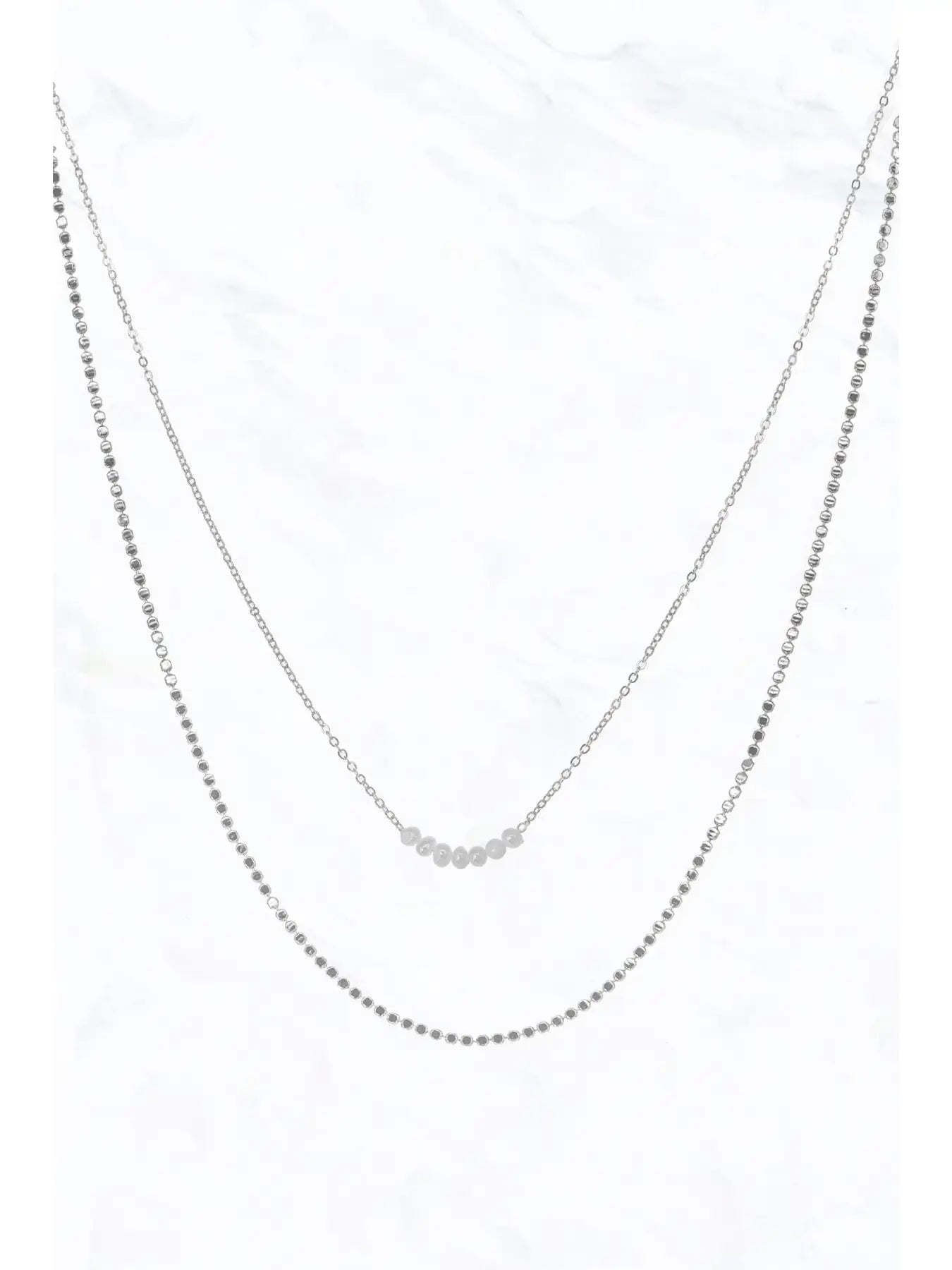 Dainty Pearl Strand Layer Necklace