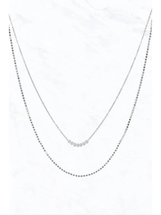 Dainty Pearl Strand Layer Necklace