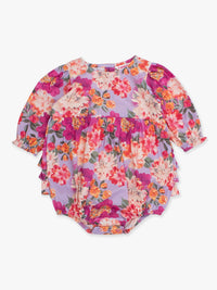 Lavender Valley Woven Long Sleeve Bubble Romper