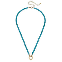 Lucy Gemstone Beaded Charm Keeper Necklace