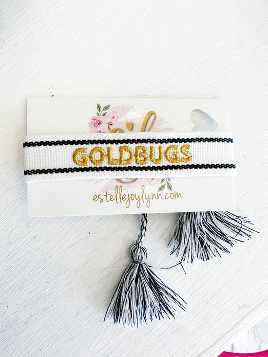 Load image into Gallery viewer, Goldbugs Embroidered Tassel Bracelet

