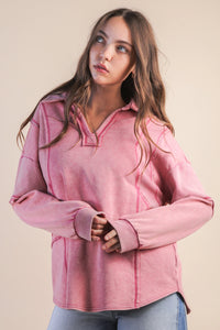 Cool to Town Mineral Wash Pink Sweatshirt
