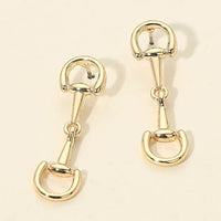 Horsebit Gold Drop Earring