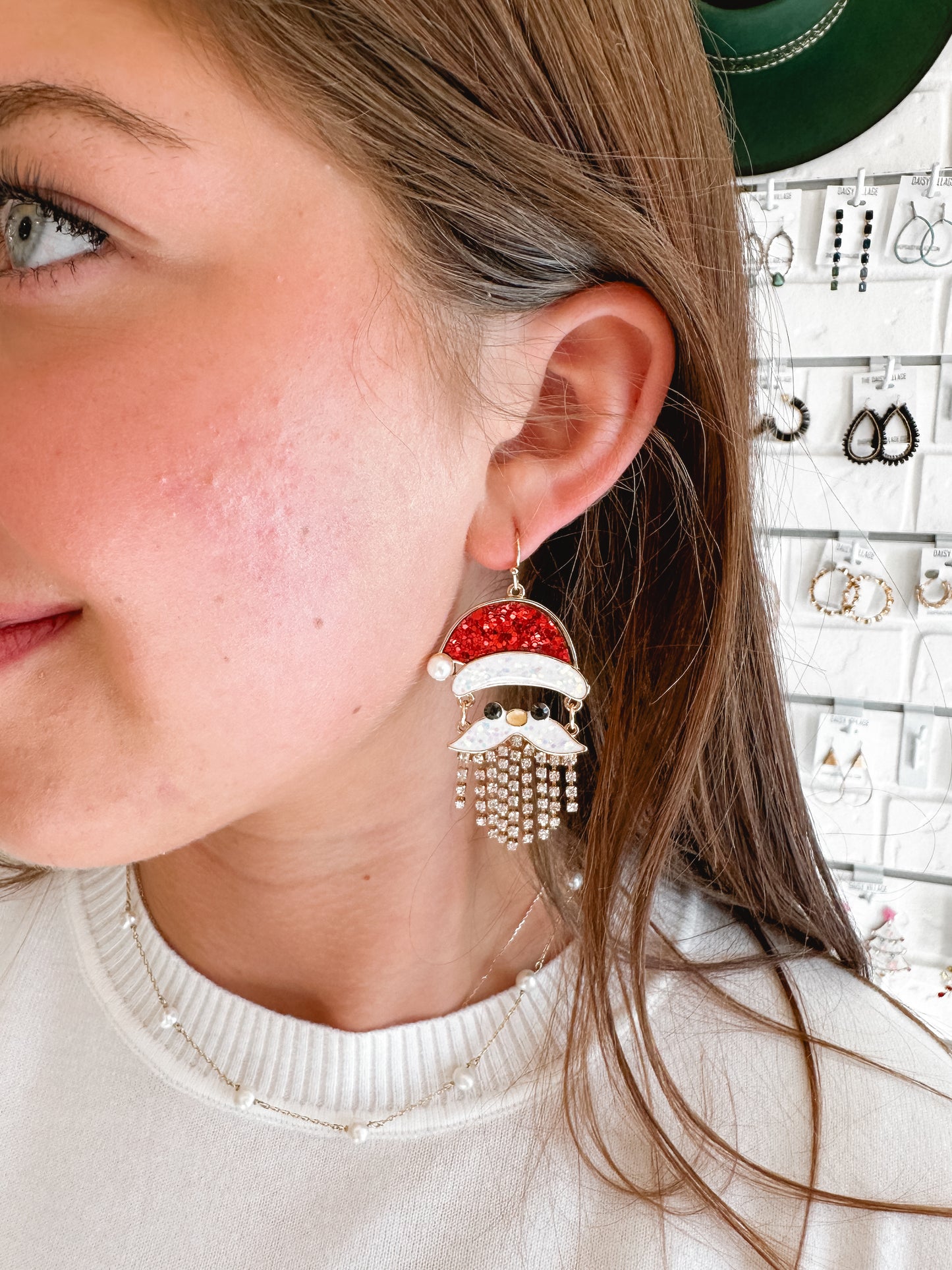 Crystal Santa Drops Earrings