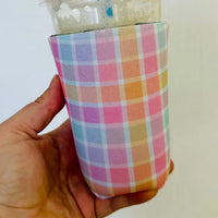Spring Plaid Iced Coffee Sleeve