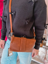 Lisa Two Compartment Braided Crossbody Bag