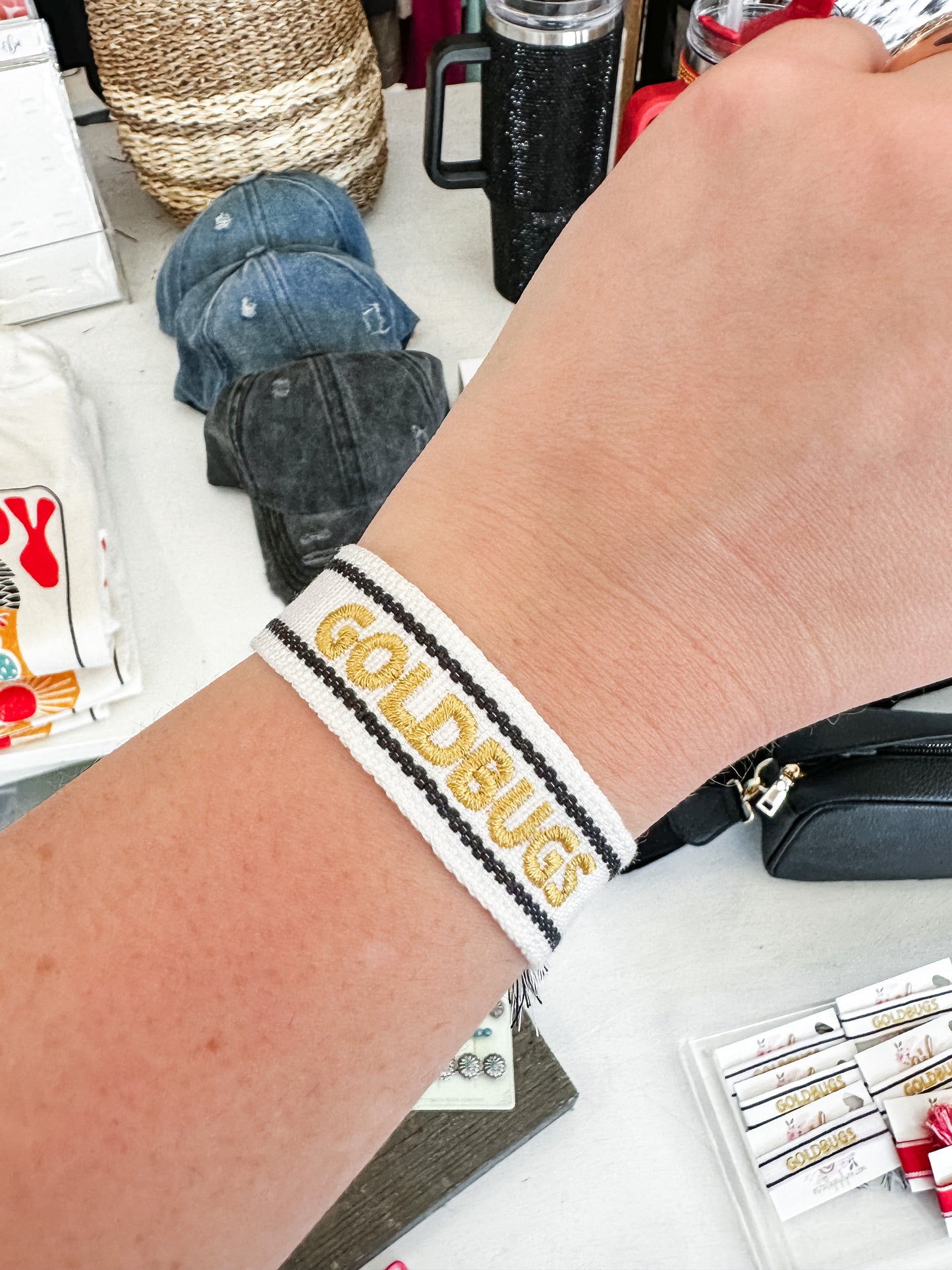 Goldbugs Embroidered Tassel Bracelet