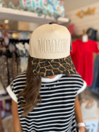 Mommin Embroidered Leopard Trucker Hat