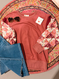 No Average Quilt Print Print Mauve Sweatshirt