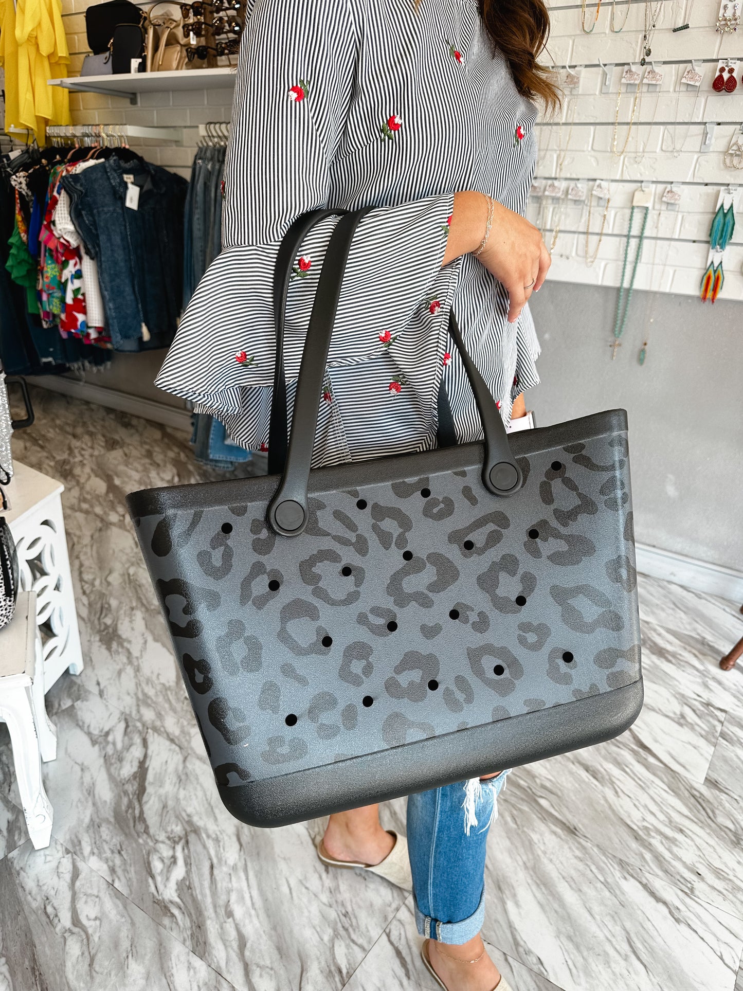 Ultimate Multi-Purpose Tote in Black Leopard