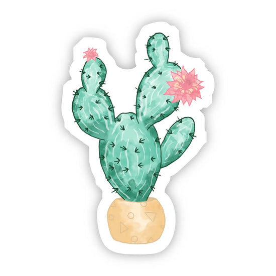 Cactus with Pink Flower Sticker
