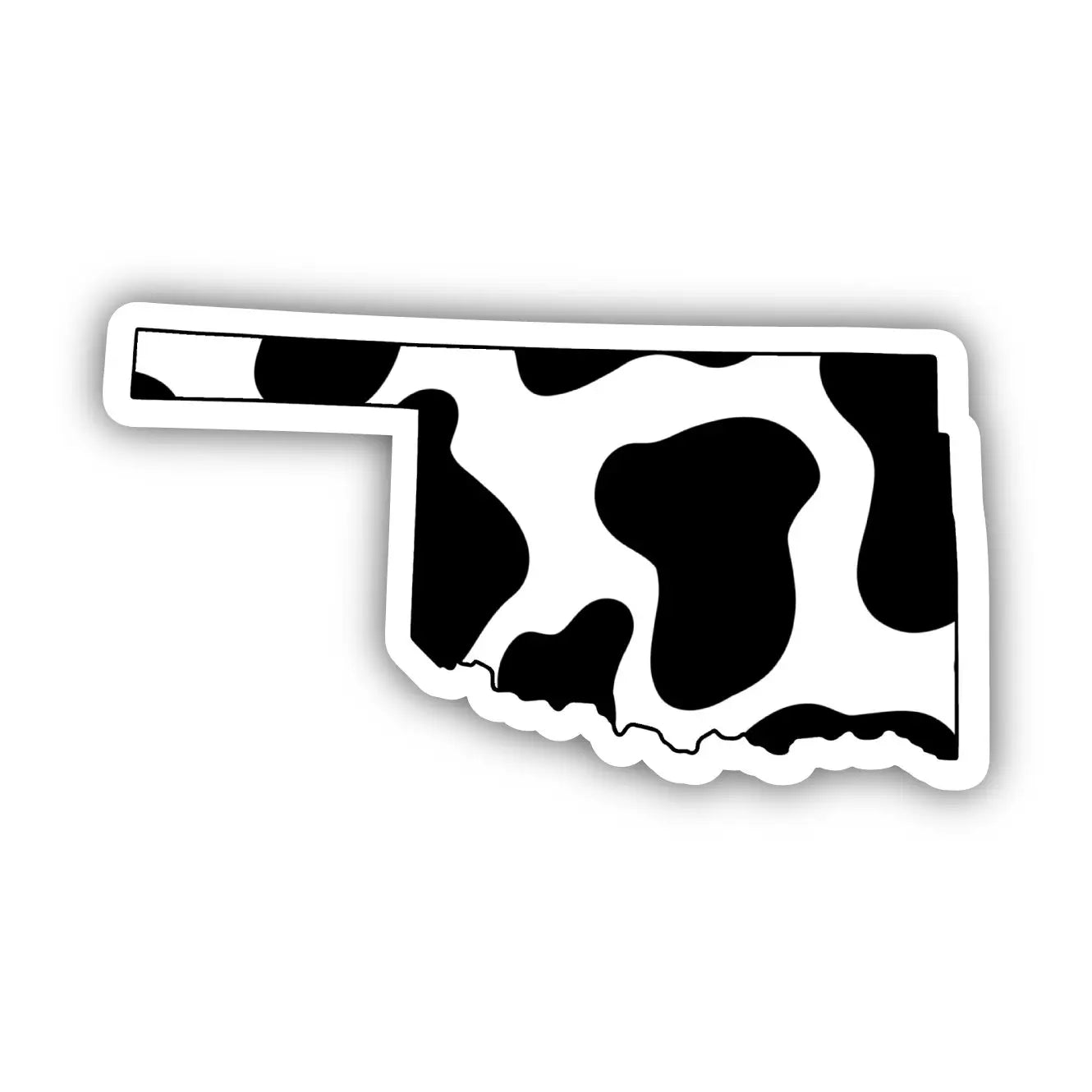 Oklahoma Cow Print Sticker