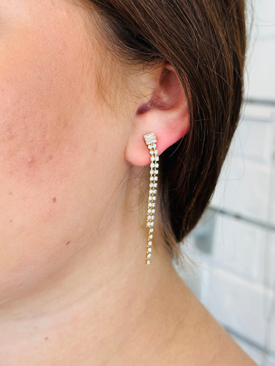 Crystal Chain Chandelier Drop Earring