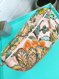 Botanical Quilted Cosmetic Bag