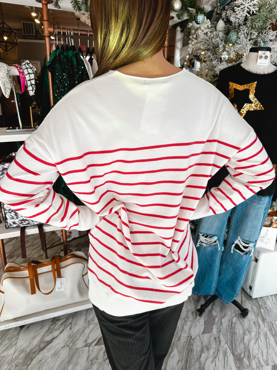 Classic Red Stripe Sweater