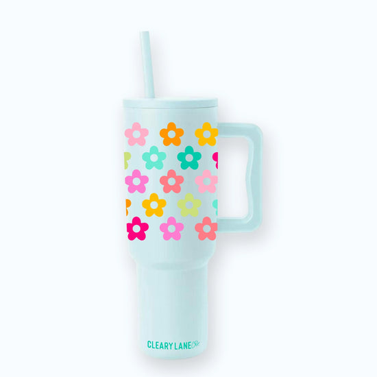 Load image into Gallery viewer, Mint Daisy 40 Oz. Modern Tumbler

