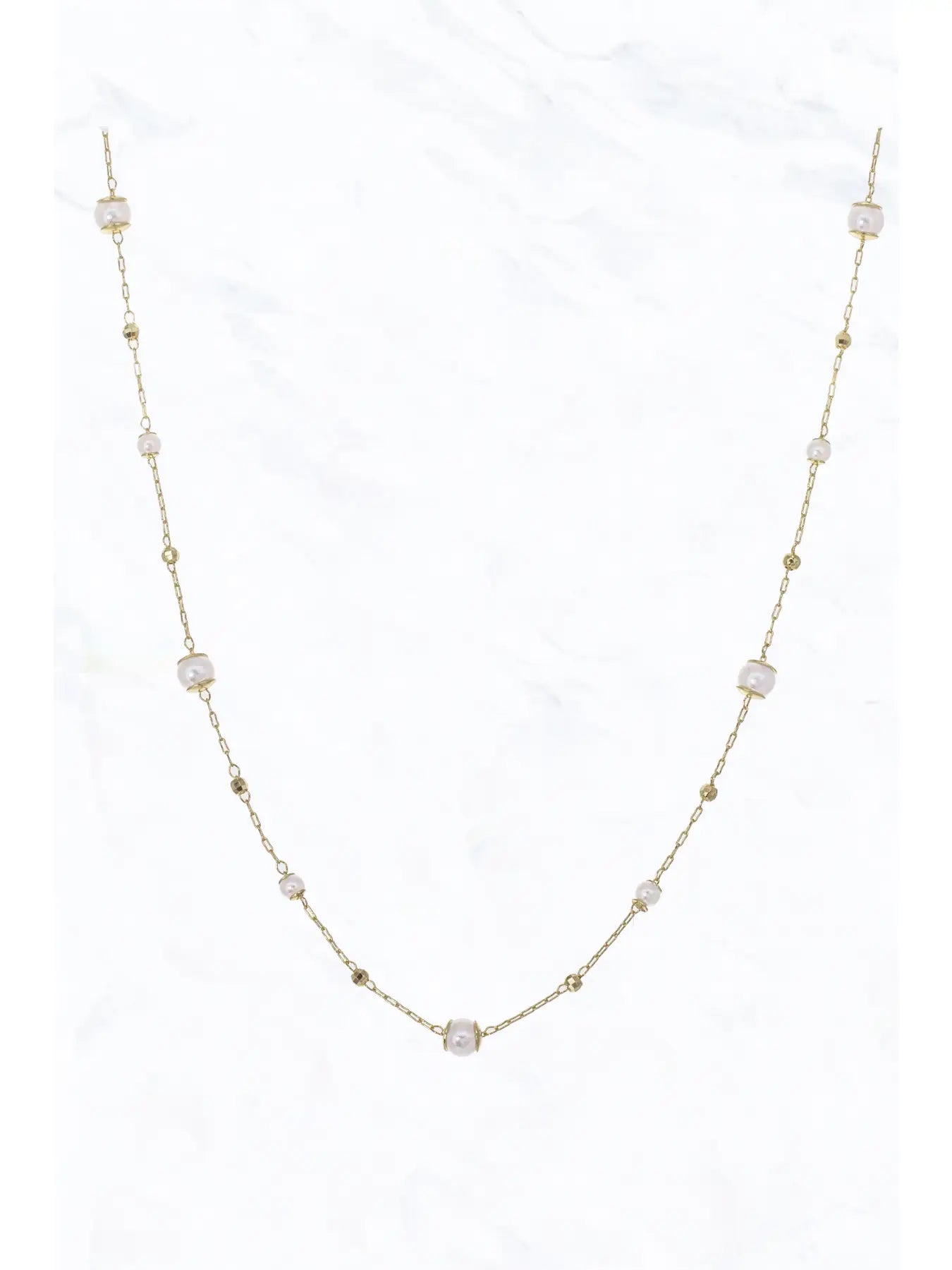 Pearl & Crystal Dainty Pearl Necklace