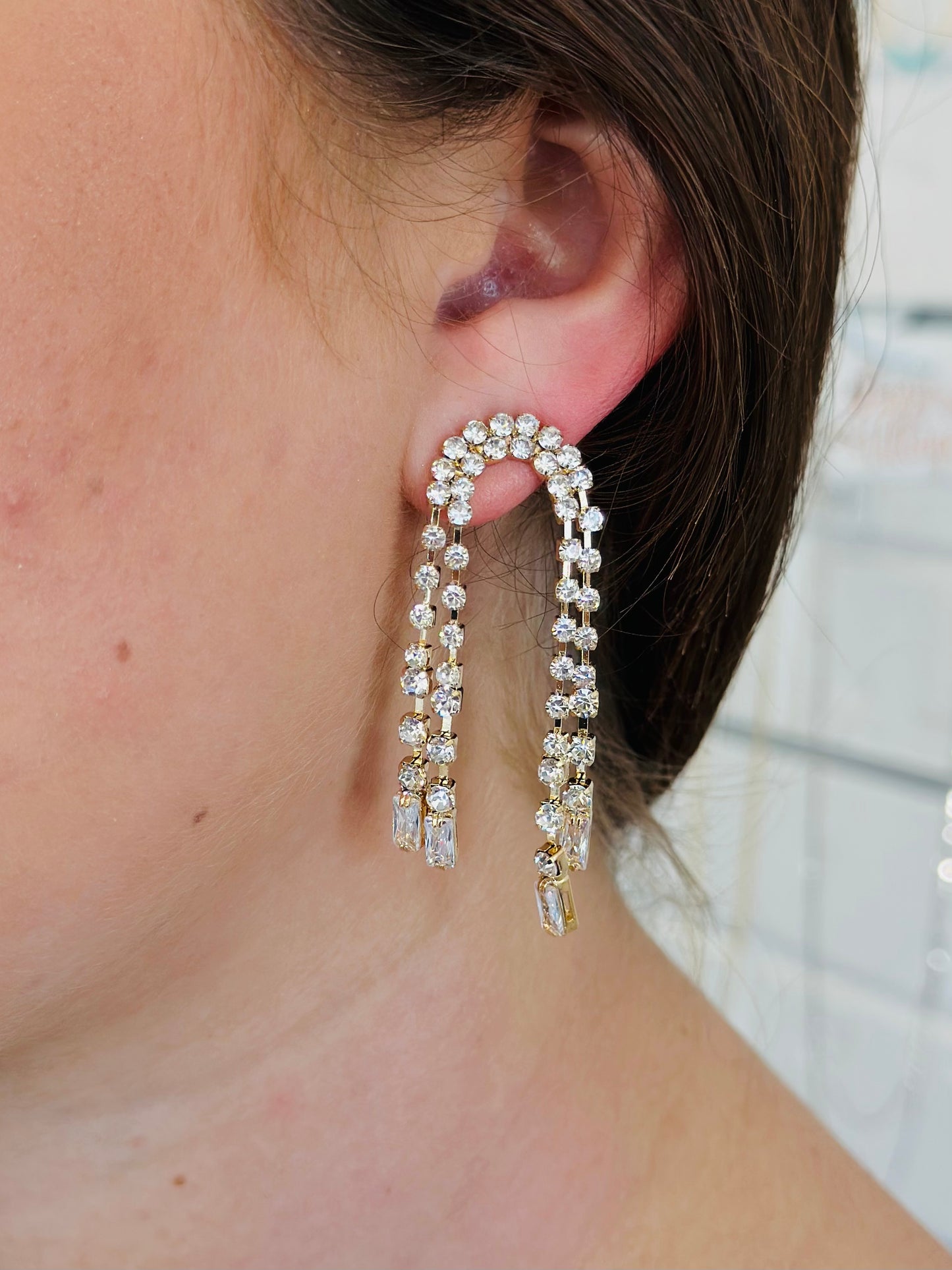 CZ Arch Chandelier Drop Earring