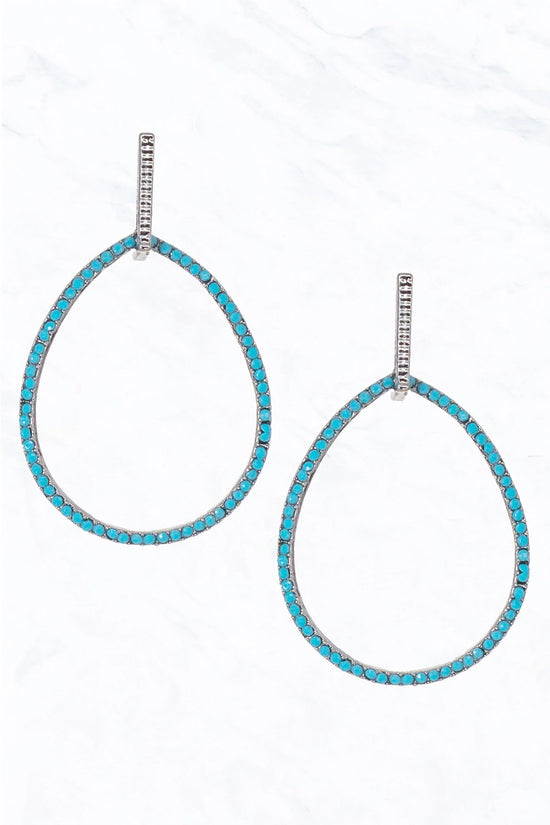 Crystal Teardrop Turquoise Crystal Earrings