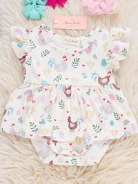 Chicken Delight Ruffle Bubble Romper
