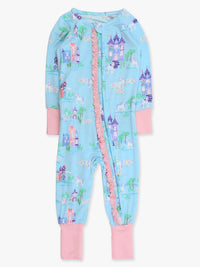 Softsnooze™ Once Upon A Castle Convertible Ruffle One Piece Footie Pajama