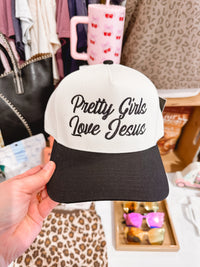Pretty Girls Love Jesus Embroidered Two Tone Cap