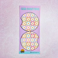 Colorful Daisy Car Coaster Set