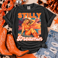 STILLY DREAMIN COWGIRL PIN UP PEPPER COMFORT COLORS TSHIRT
