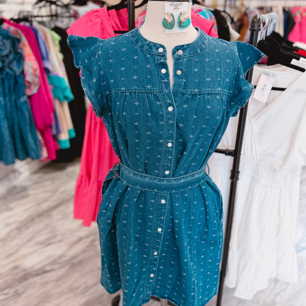 South Coast Textured Denim Dress M