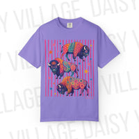 Colorful Oklahoma Buffalo Trio Comfort Colors Graphic T-Shirt