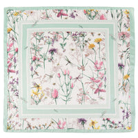Watercolor Botanical Printed Satin Square Scarf
