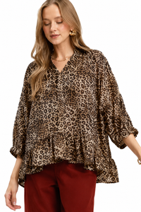 Everywhere Leopard Relaxed Blouse Top