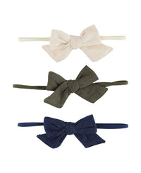 Girls Oatmeal 3 Pack Bow Headband