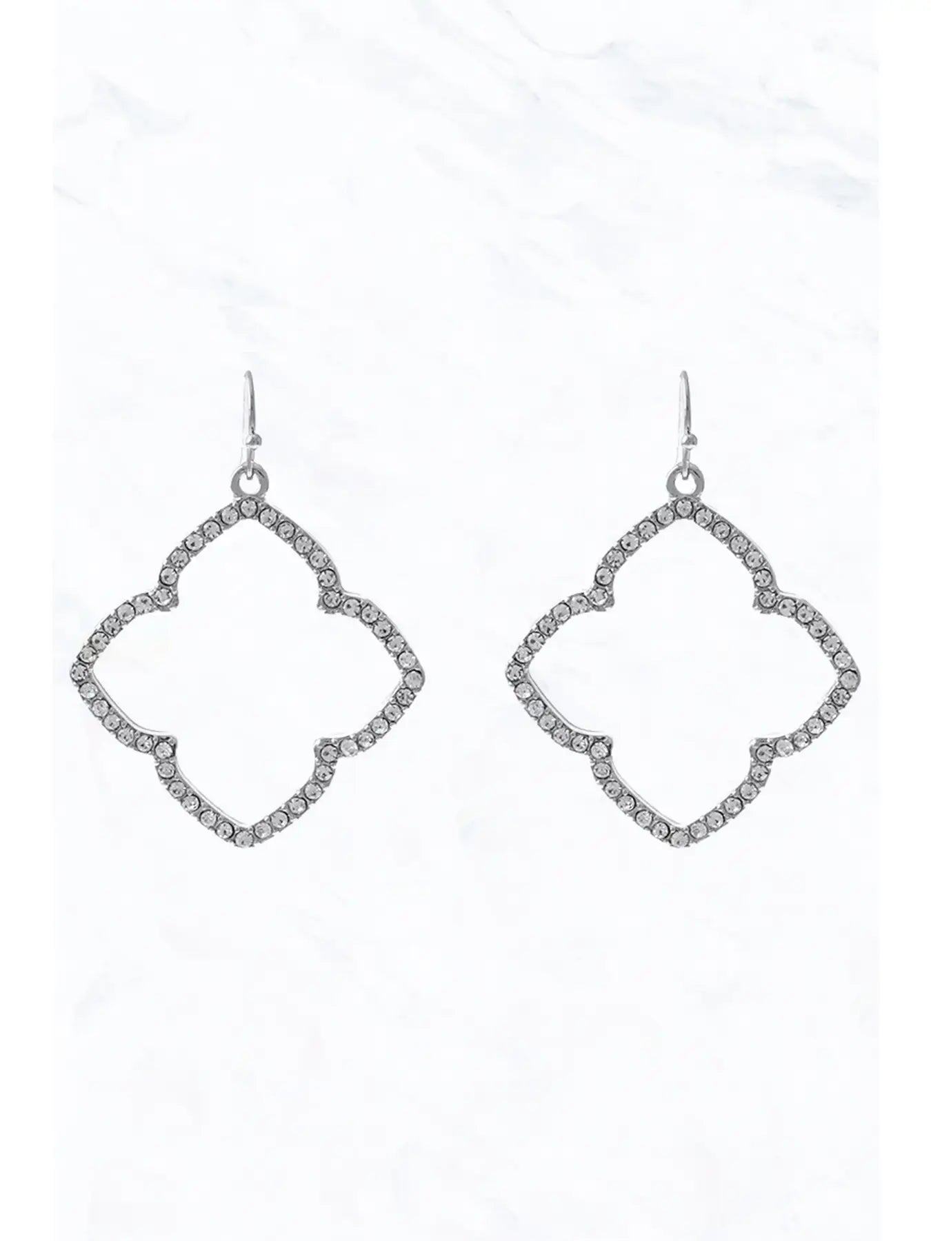 Crystal Clover Drop Earrings