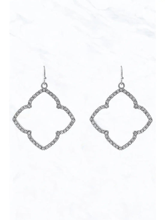 Crystal Clover Drop Earrings