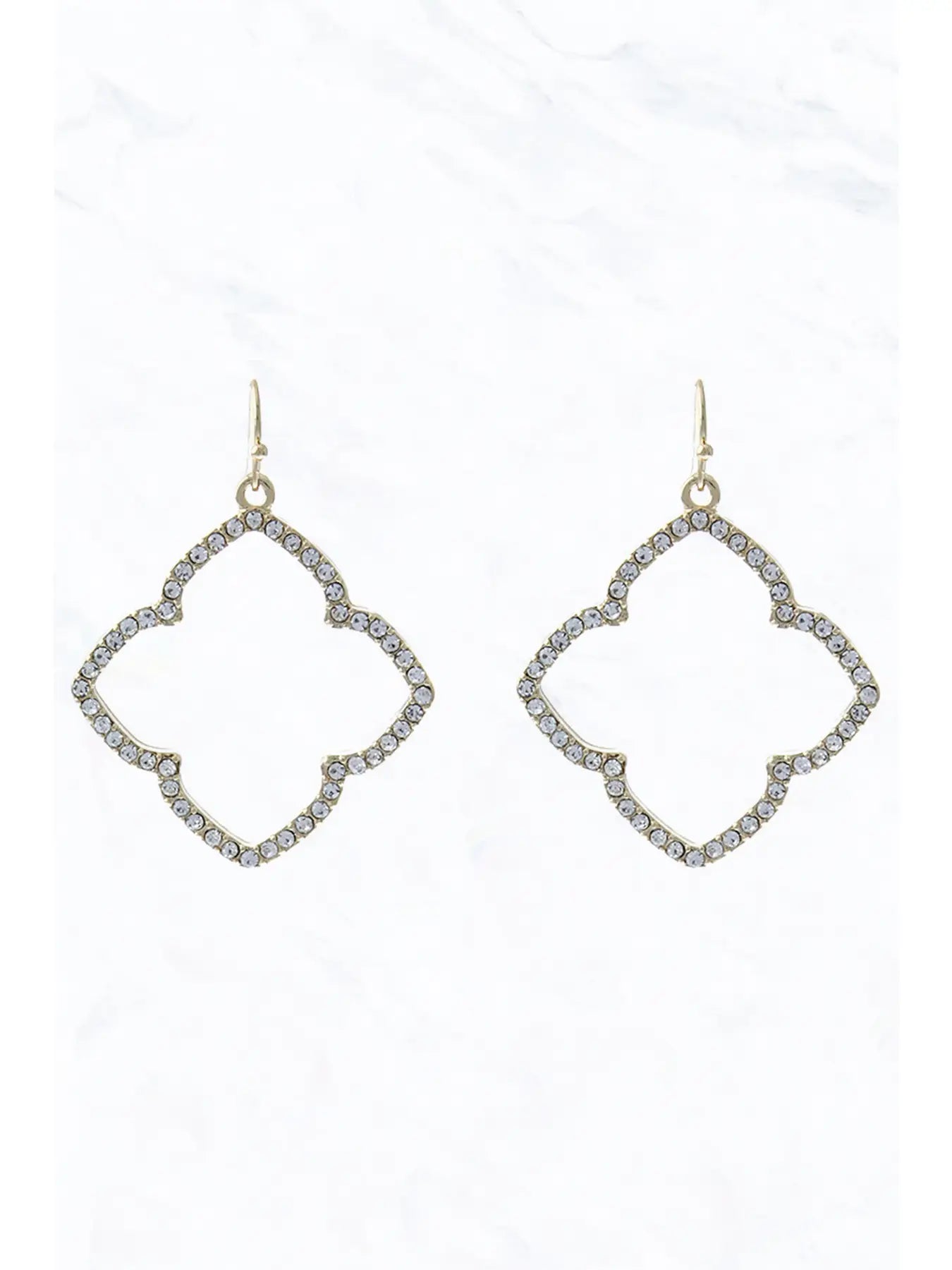 Crystal Clover Drop Earrings