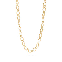 Hammered Oval Gold Chain Necklace