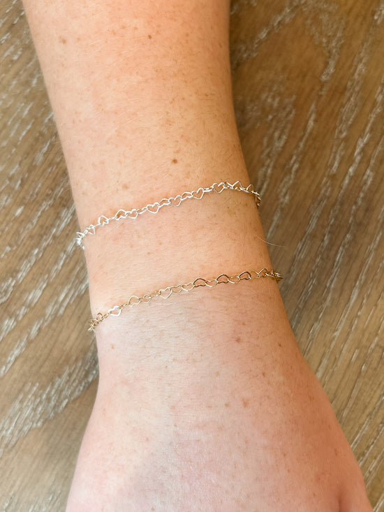 INTERLOCKING HEART GOLD FILLED CHAIN
