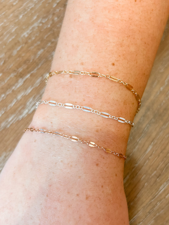 14K ROSE GOLD FILLED DOUBLE BAR CHAIN