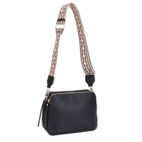 Mila 3 Compartment Crossbody Bag with Guitar Strap