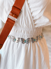 Western Butterfly Turquoise Concho Chain Belt